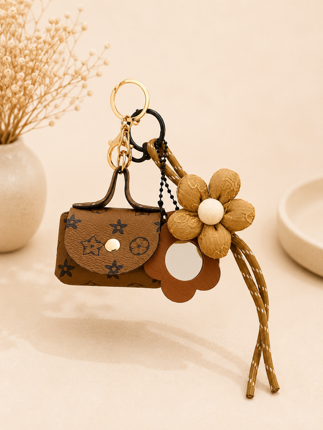 Mini Floral Charm Keychain Pouch