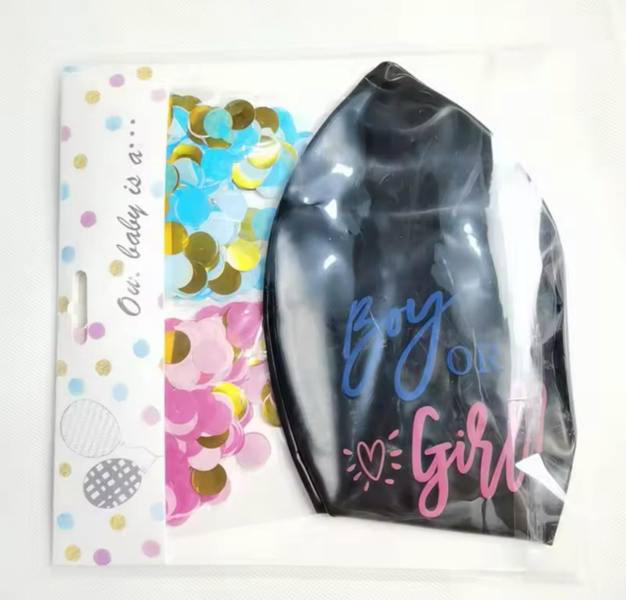 1 Set Giant Boy Or Girl Gender Reveal Black Latex Balloon Baby Shower Confetti Ballons Birthday Gender Reveal Party Decoration
