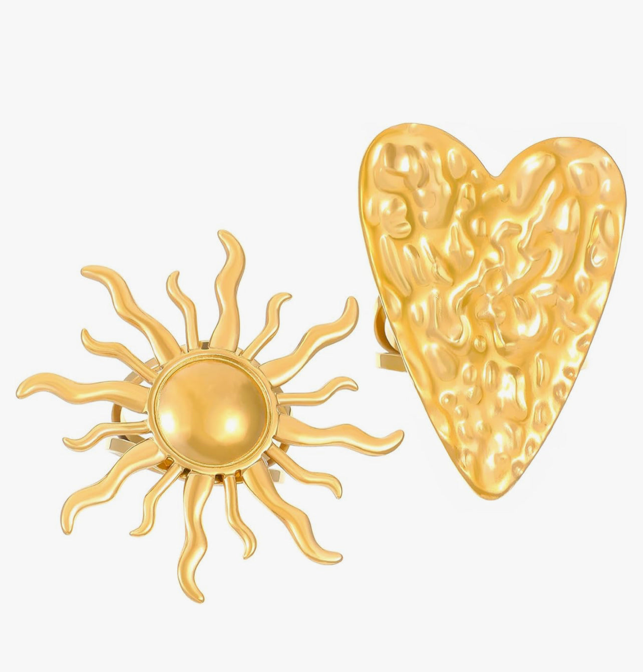 Uworld Ocean Vacation Style 18k Gold Color Plated Stainless Steel Sea Star Conch Shell Ring Waterproof Stackable Ring Women's Ac