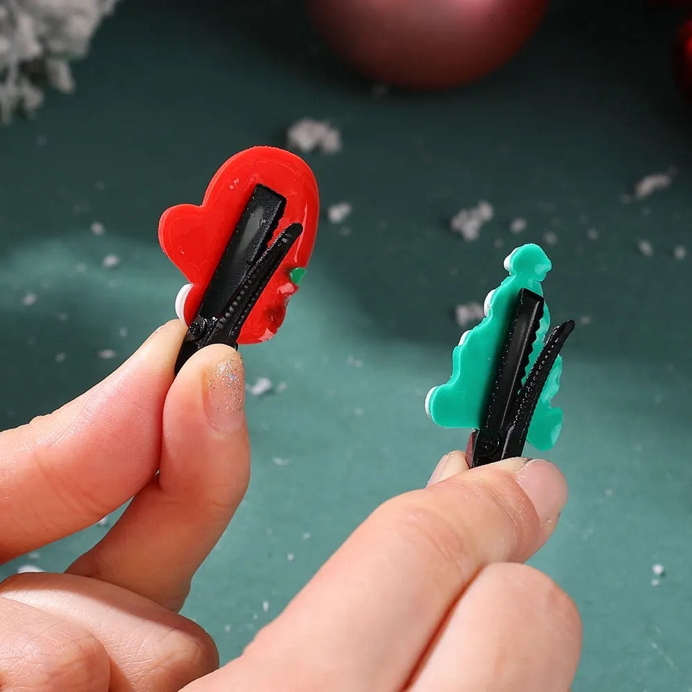 10Pcs/set Christmas Headdress Santa Antler Hair Clip For Girls Hairpins Clips Children's Barette Hair Ornaments Hair Accessories