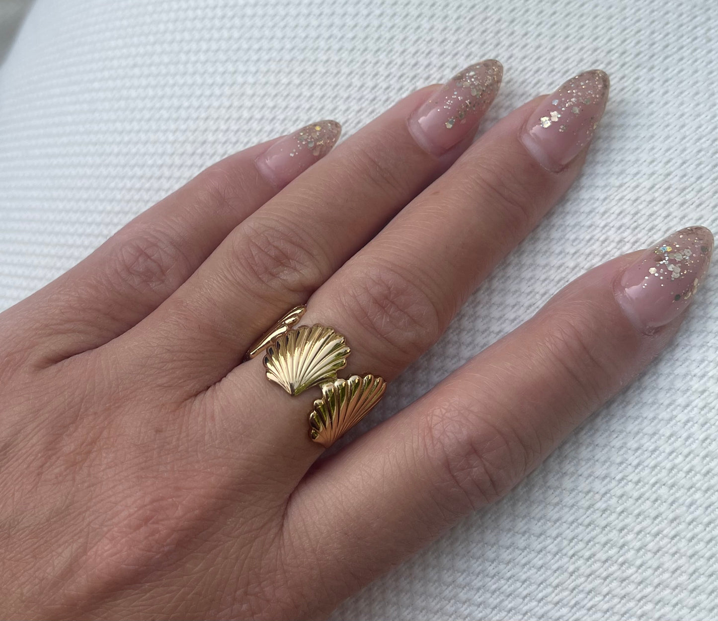 Trendy Gold Color Stainless Steel Ring for Women Bohemian Shell Starfish Conch Flower Butterfly Heart Ring Party Jewelry Gift