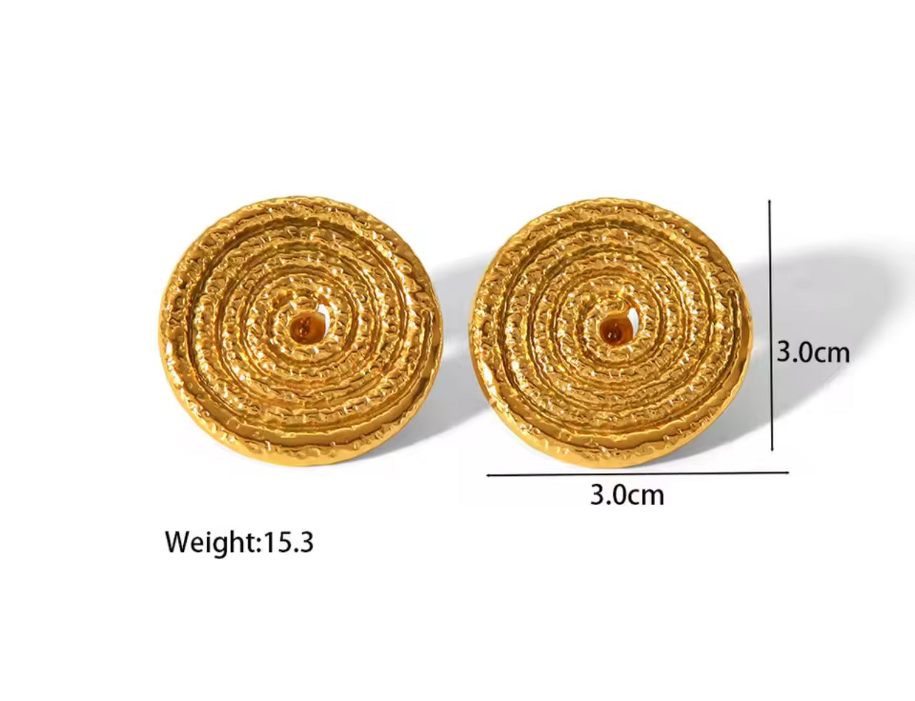 18K Gold Plated Stainless Steel Spiral Screw Earring For Women Jewelry Gift Waterproof
