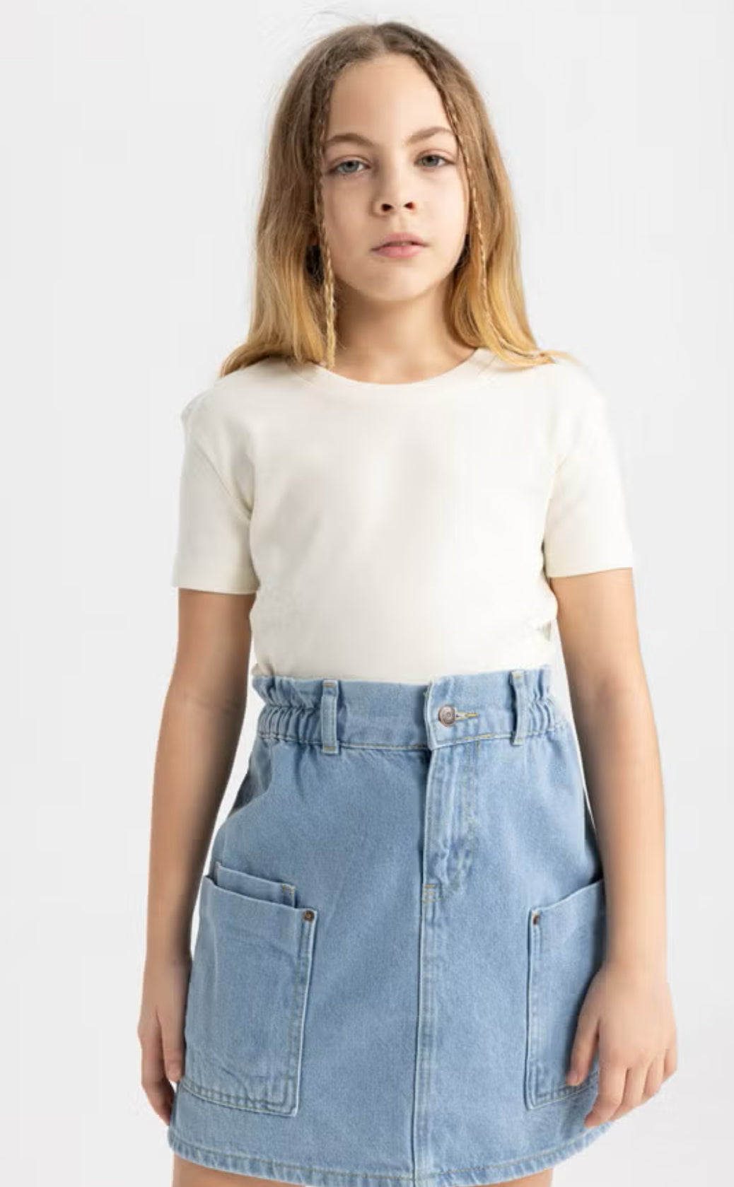 Defacto Girl Slim Fit Knitted Short Sleeve Body - 9Years