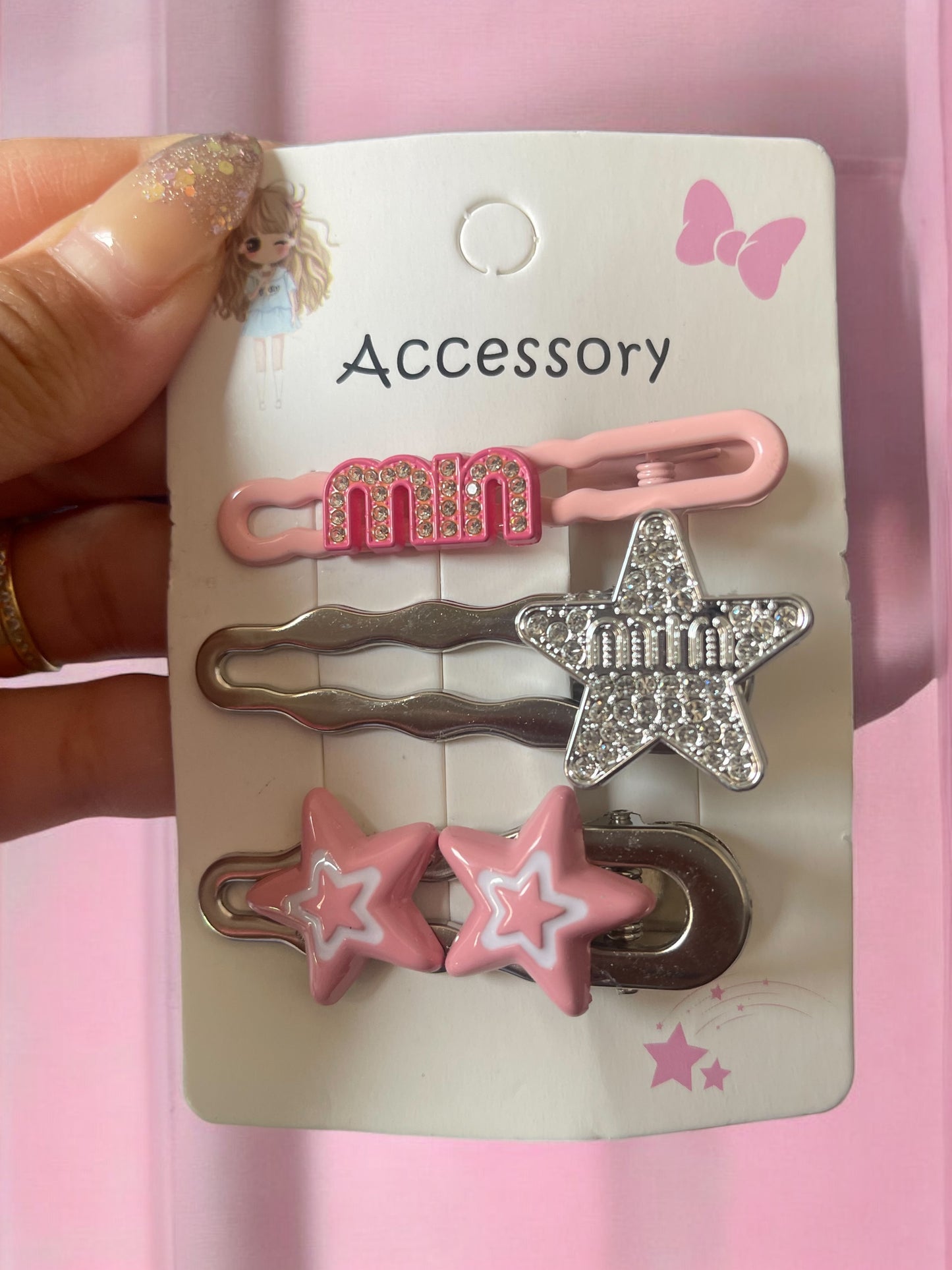 Cute Dopamine Children Colorful Hair Clip 3 Pieces Set Princess Hair Accessories Advertise