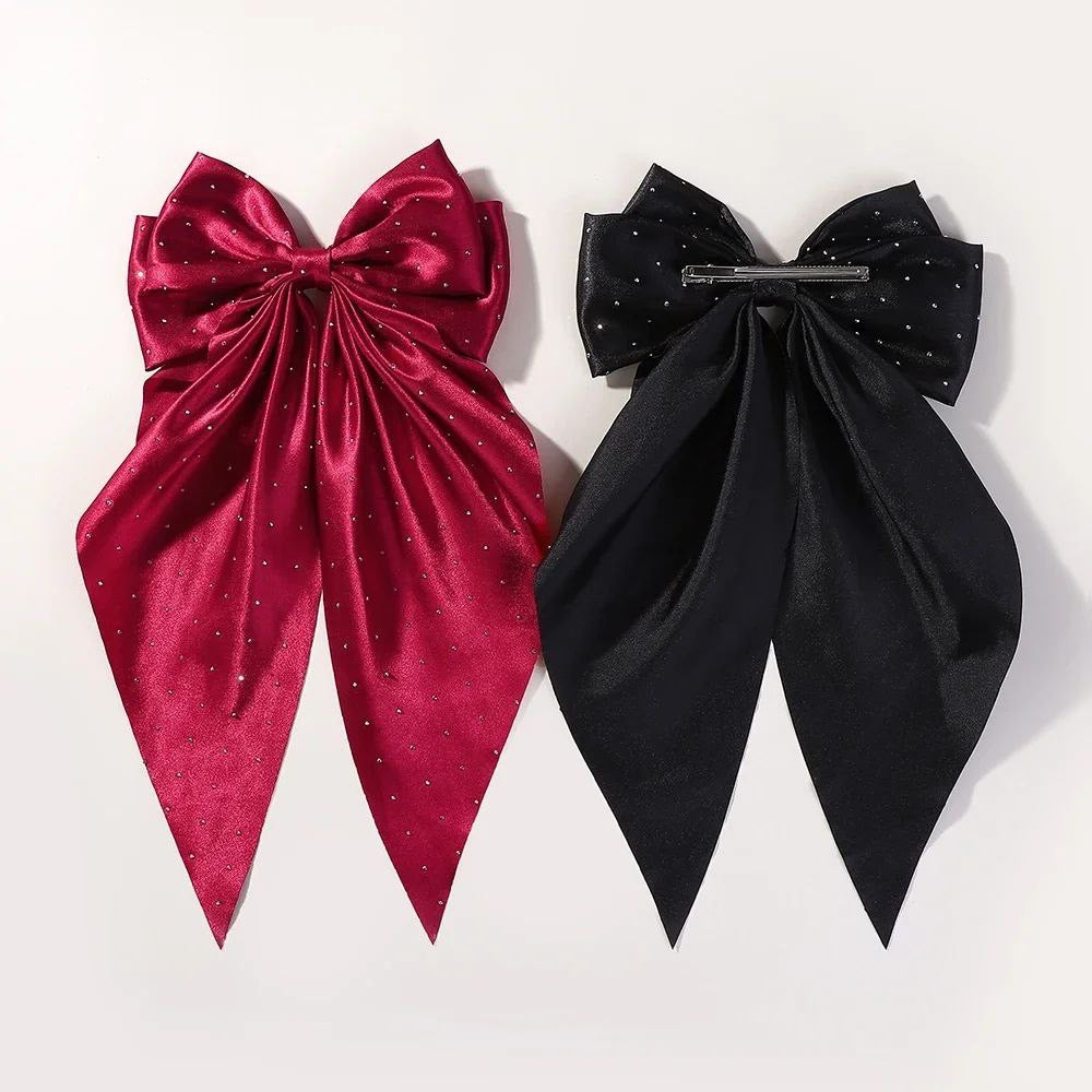 Woman Girls New Bowknot Streamer Hairpin Chiffon Ribbon Barrette Bow Back Head Spring Clip Headwear Fashion Hair Accessories Advertise