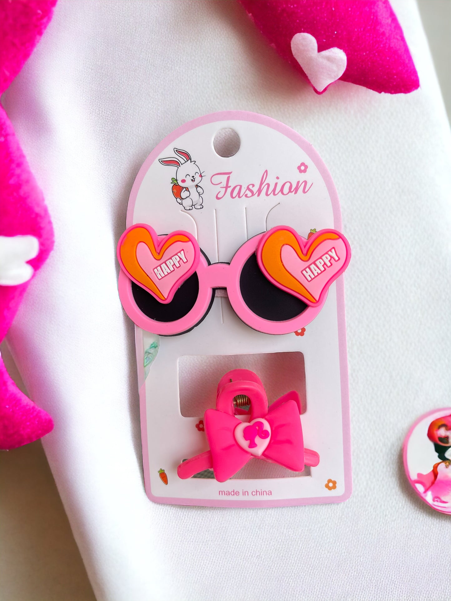2PCs Barbie sunglasses Hair clip & Mini Hair Claw Advertise