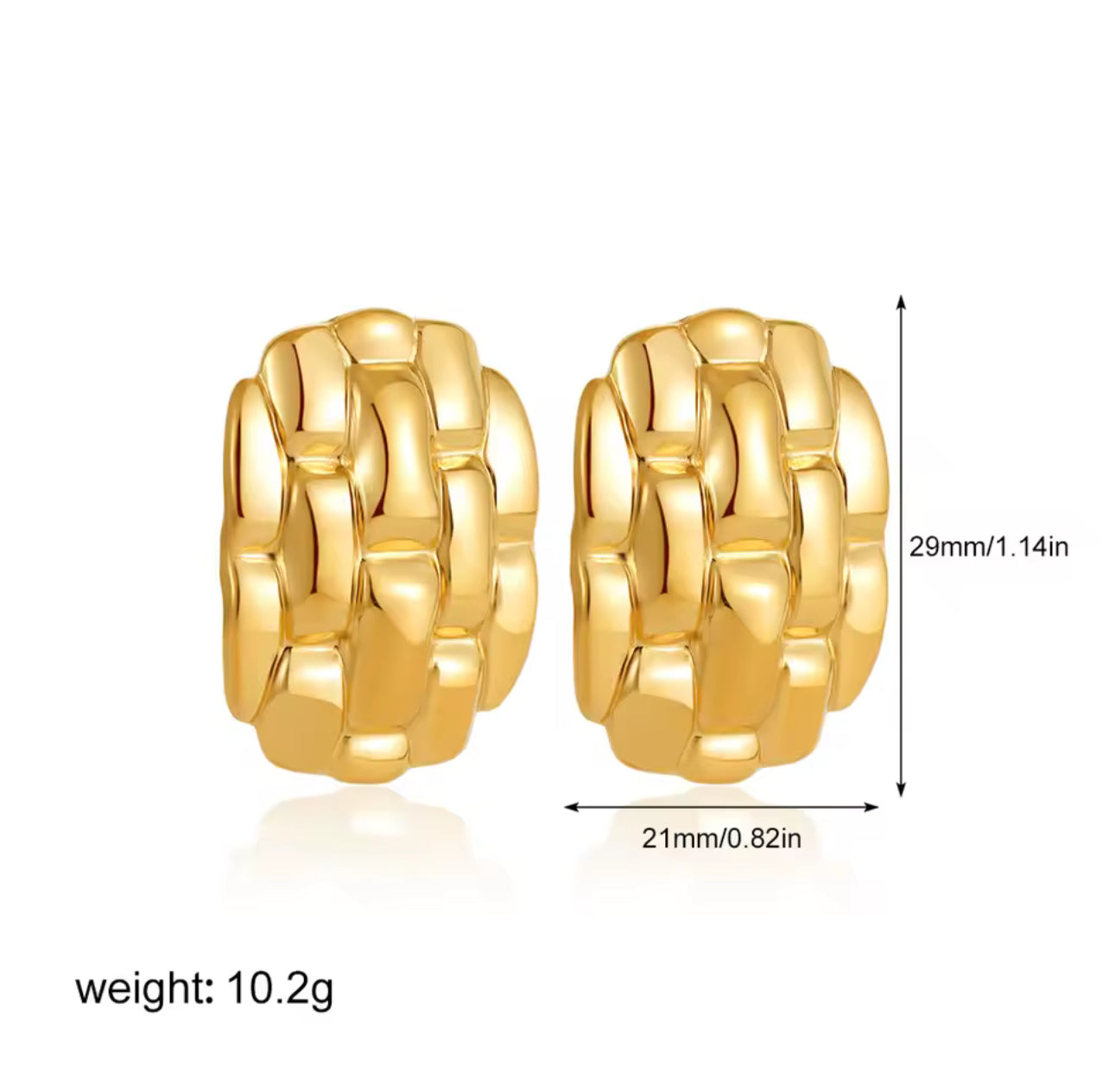 Fashion Gold Plated Texture Knot Twist Geometric Stud Earrings for Women Retro Stainless Steel Statement Earring Punk Jewelry