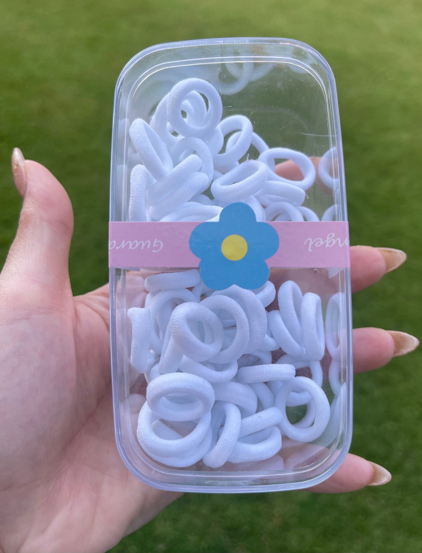 Baby Hair Ties, Mini Seamless Hair Bands Toddler Elastic Hair Ties, white Seamless Elastics Hair Band Ponytail Hair Accessories for Kids Girls Infants Toddlers