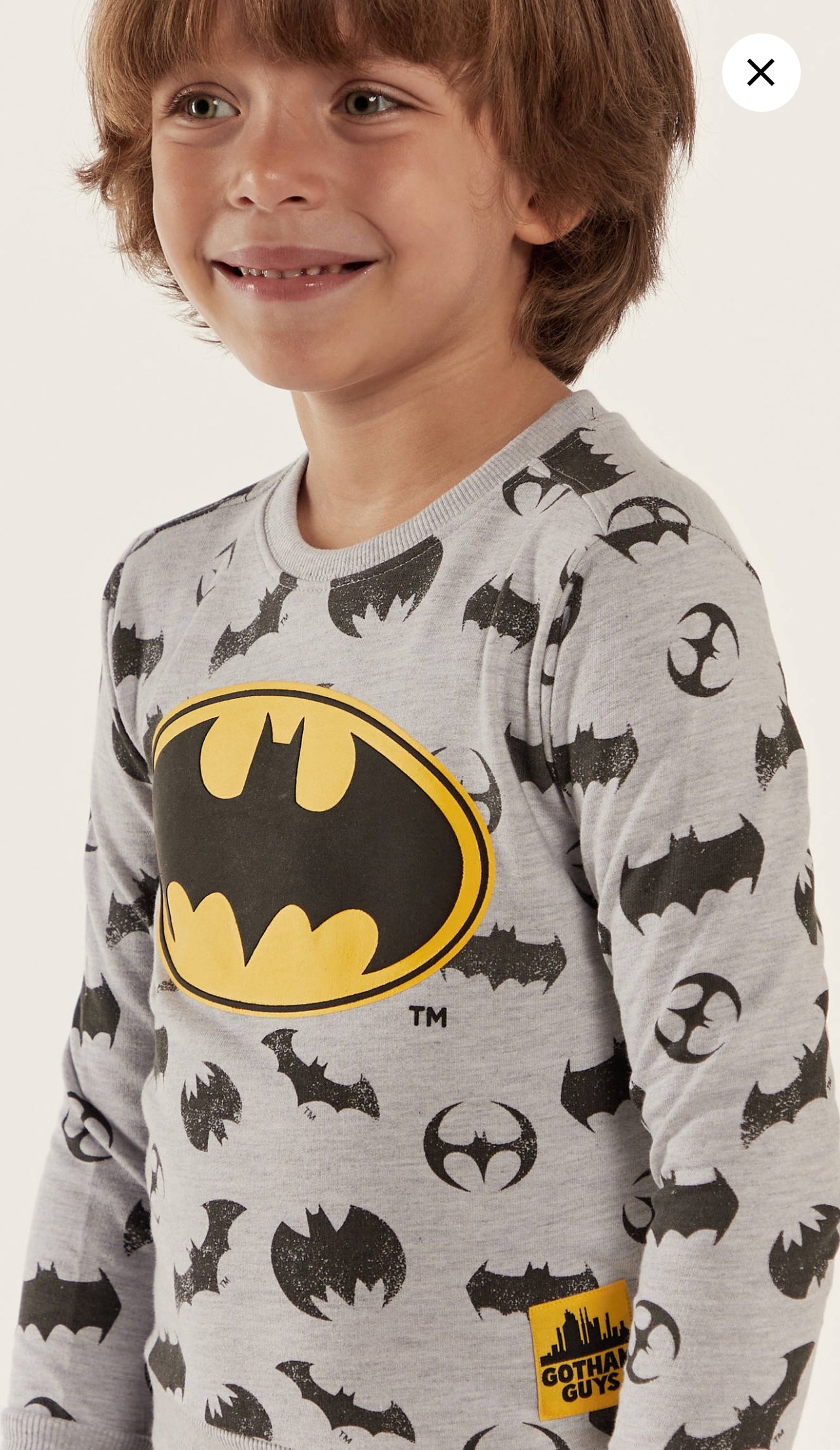 All Over Batman Print Crew Neck Pullover with Long Sleeves - 5 Years