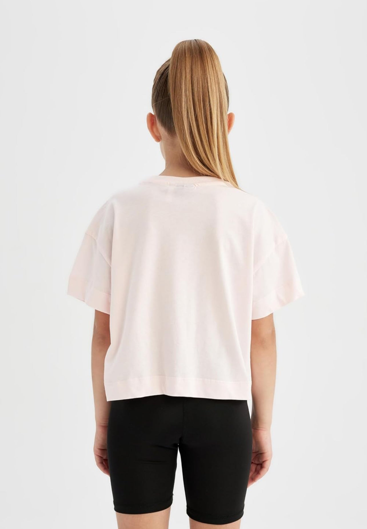 DeFacto Girls Waist - Lenght Crop Top Short SleeveKnitted Short Sleeve Body C5772A8 Short Sleeve Body - 8 Years