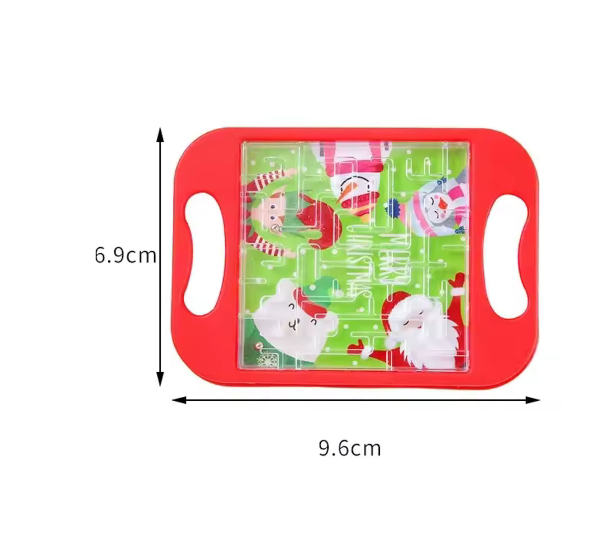 Mini Red Santa Claus Snowman Handheld Balance Ball Maze Board Toy for Kids Christmas