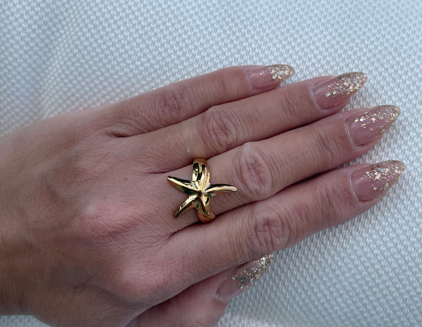 Trendy Gold Color Stainless Steel Ring for Women Bohemian Shell Starfish Conch Flower Butterfly Heart Ring Party Jewelry Gift