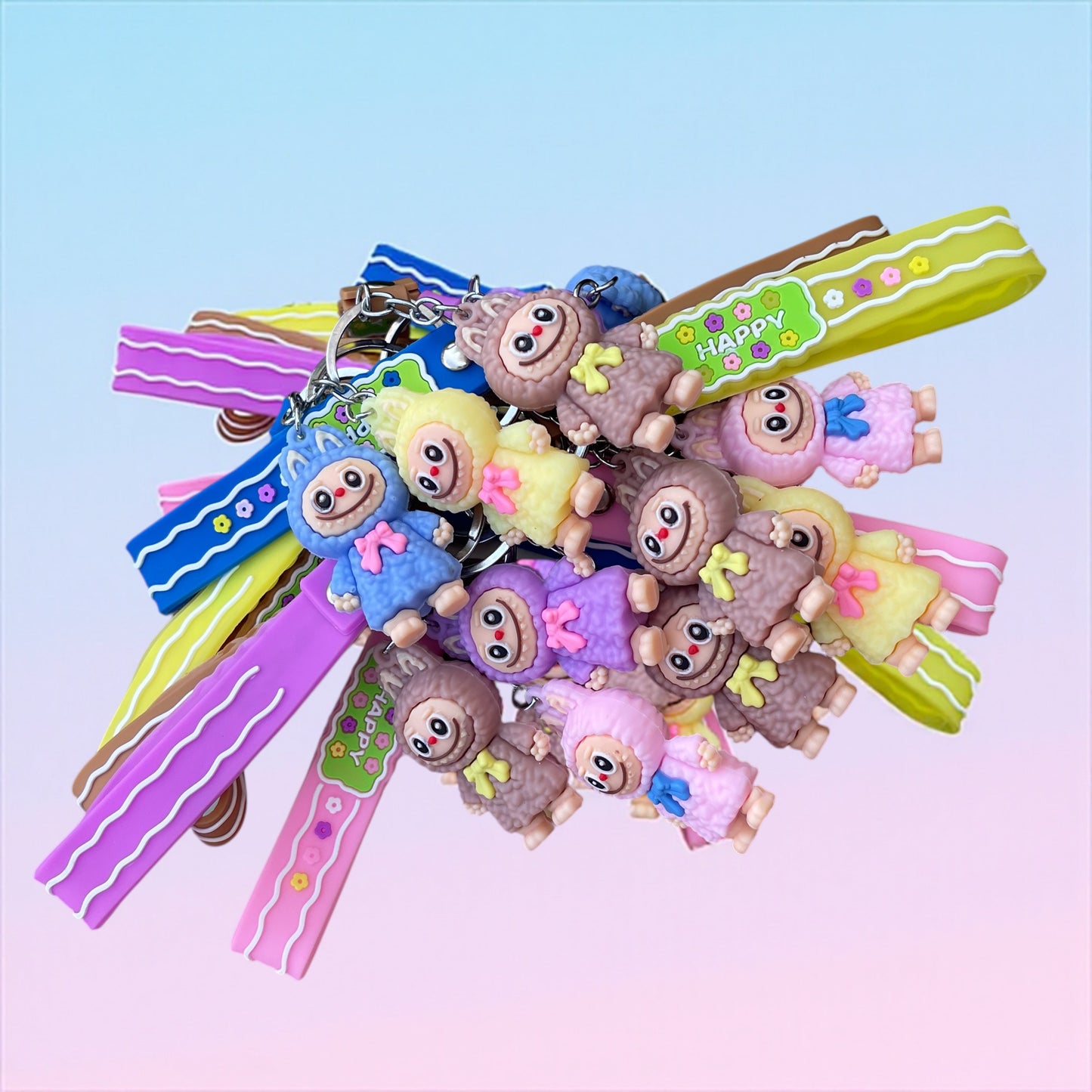 1Pc Labuba Keychain Cute Doll Wristlet Accessories Key Chain Bag Charm Gift for Women Mobile phone pendant/lanyard