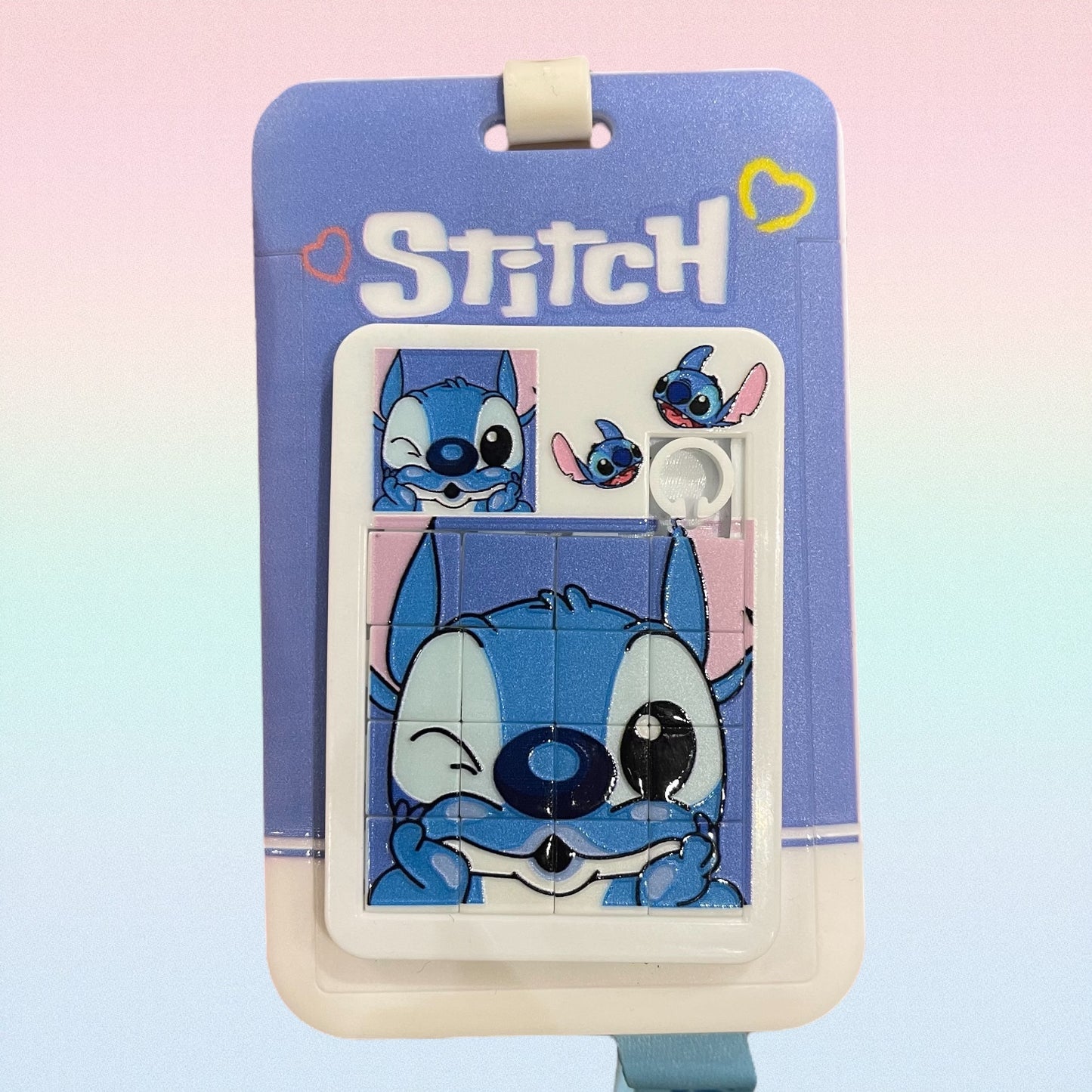 Disney Stitch Cartoon Anime Cute ID Badge Holder Lanyards Children Stress Relieving Puzzle Toys Schoolbag Decoration Children Gifts