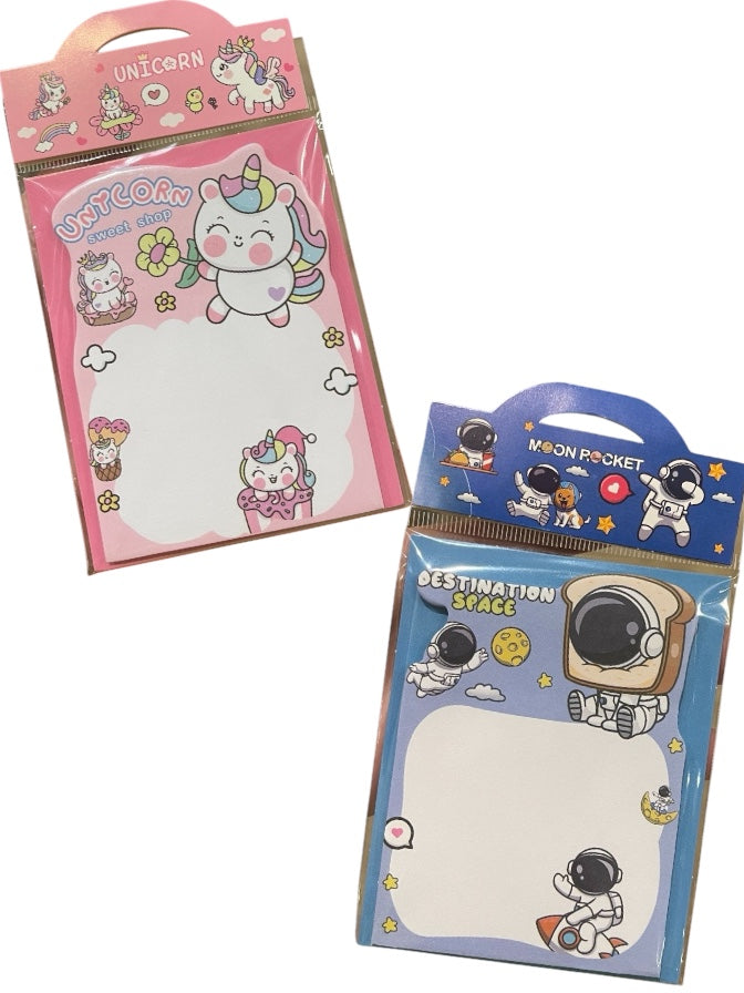 Stand-up Cute Unicorn, Astronaut Sticky Note