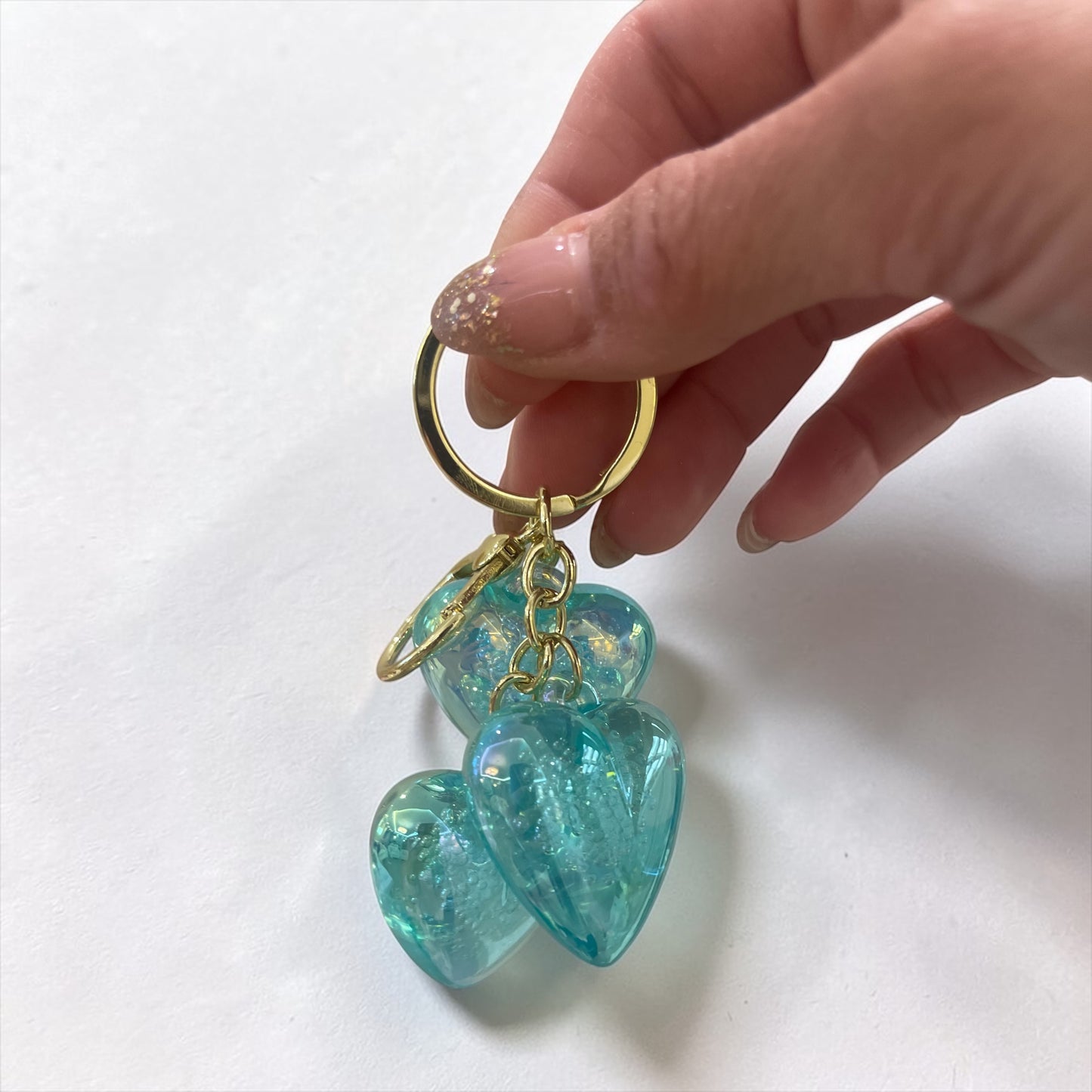 Crystal Heart Keychain – Cute Glitter Heart Bag Charm for Keys & Bags