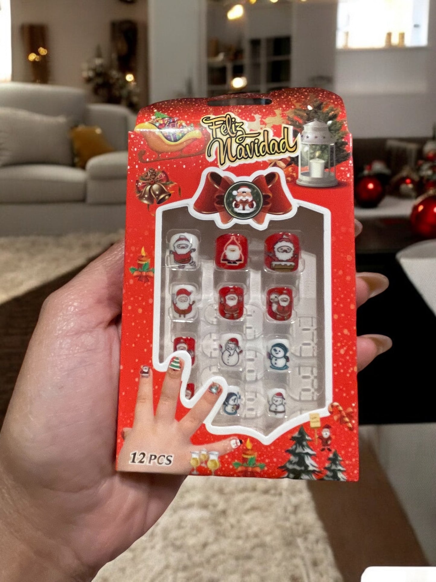Christmas Themed Kids Fake Nails