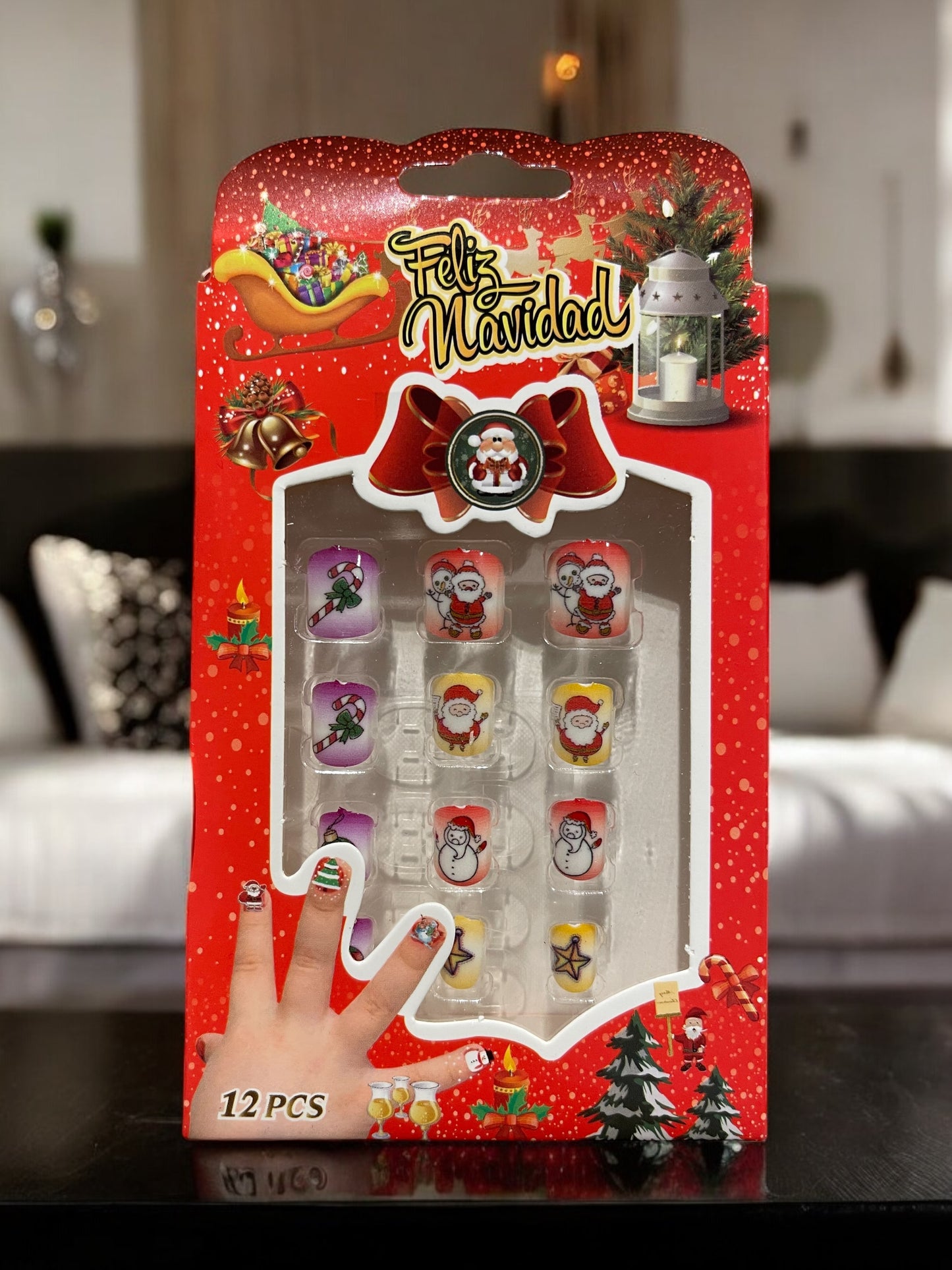Christmas Themed Kids Fake Nails