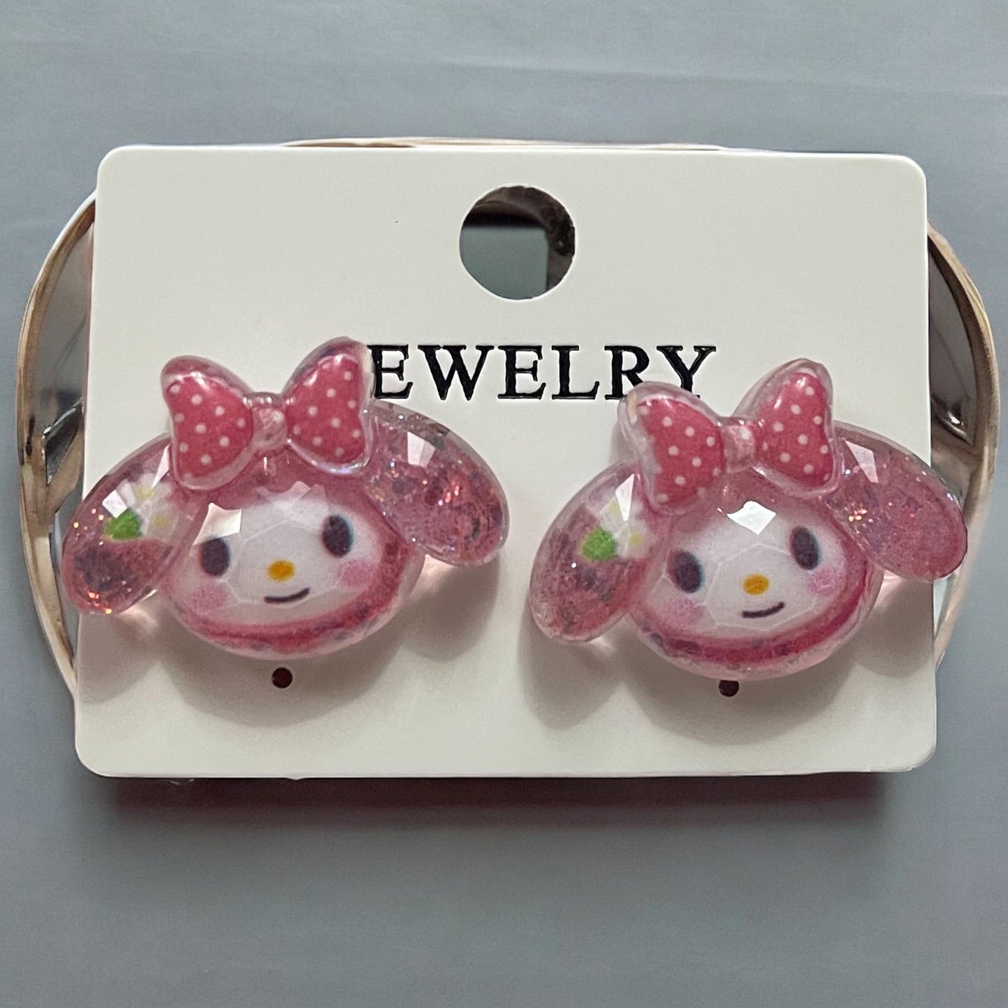 1Pair Sanrio Anime Earrings Cute Cinnamorolls My Melodys Kuromis Resin Girlfriend Girl's Stud Earrings Jewelry Gift