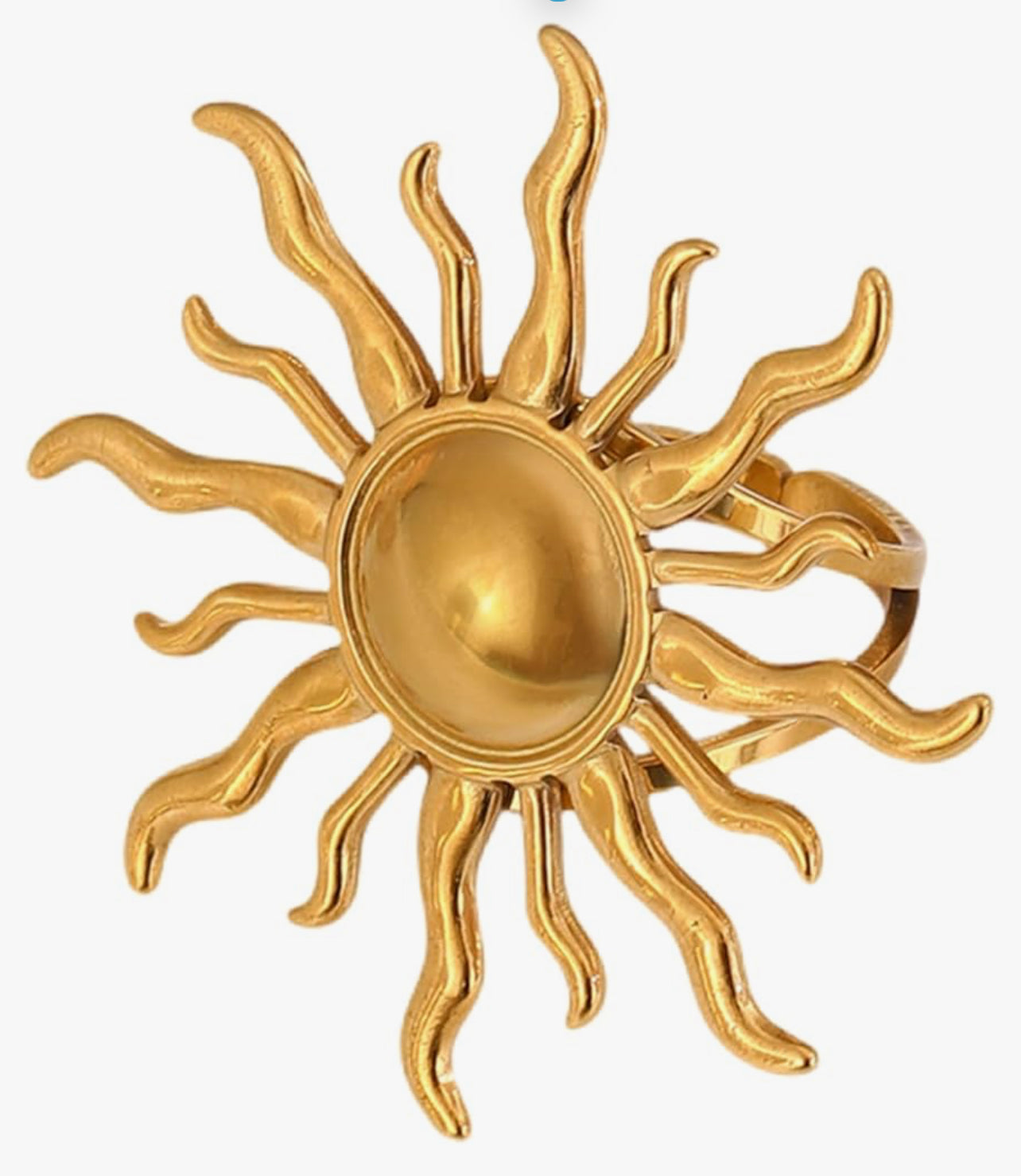 Uworld Ocean Vacation Style 18k Gold Color Plated Stainless Steel Sea Star Conch Shell Ring Waterproof Stackable Ring Women's Ac