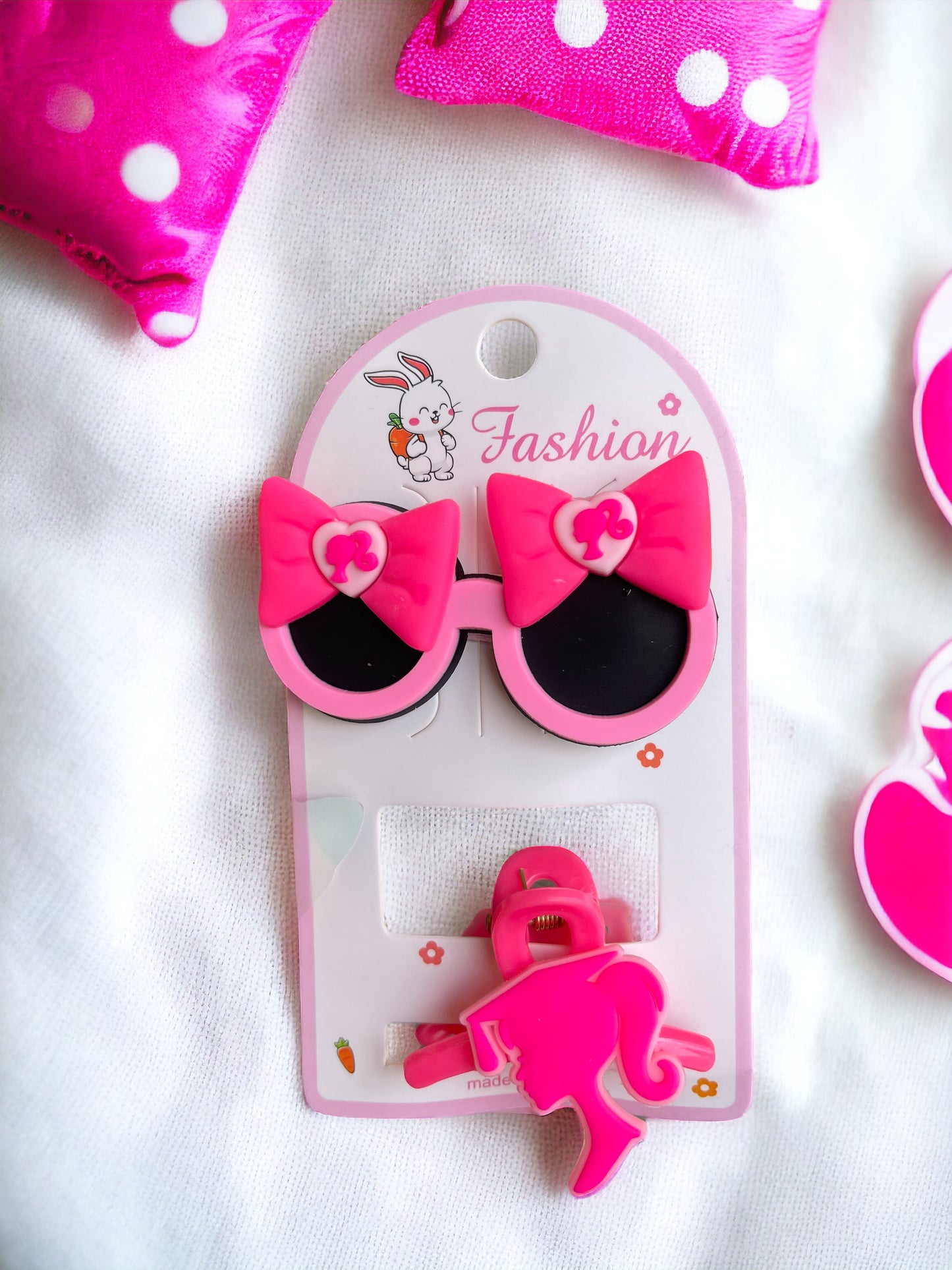 2PCs Barbie sunglasses Hair clip & Mini Hair Claw Advertise