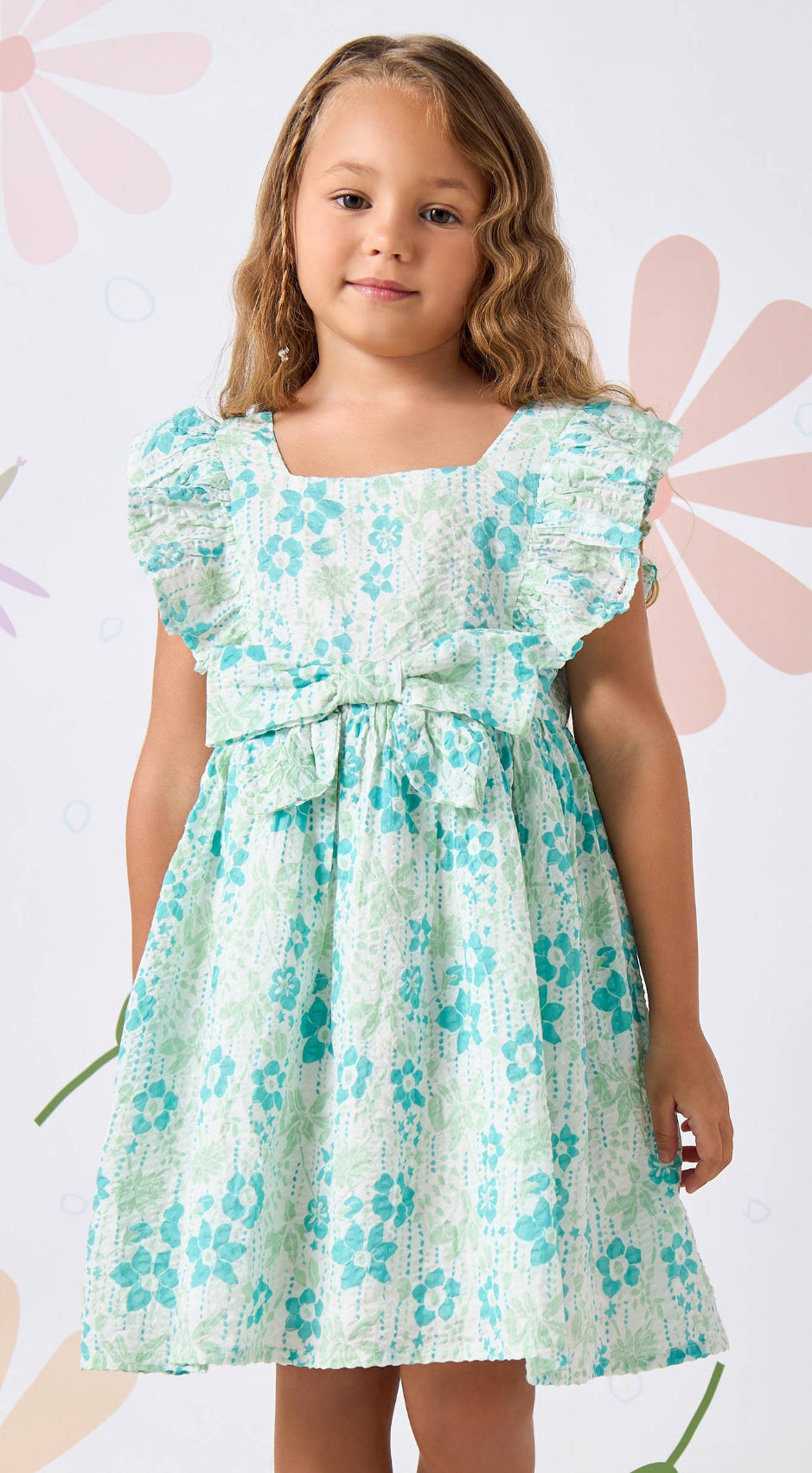 All-Over Floral Print Summer Dress - 7Years