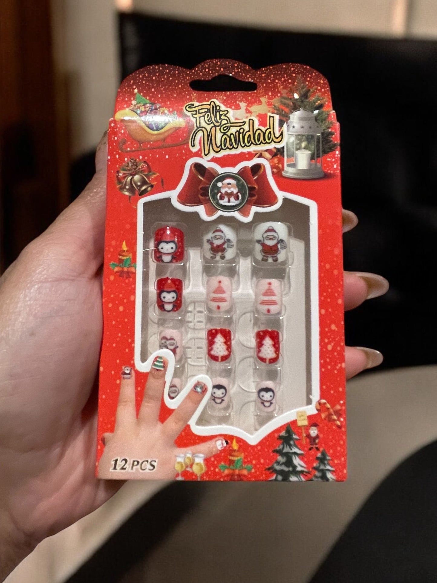 Christmas Themed Kids Fake Nails