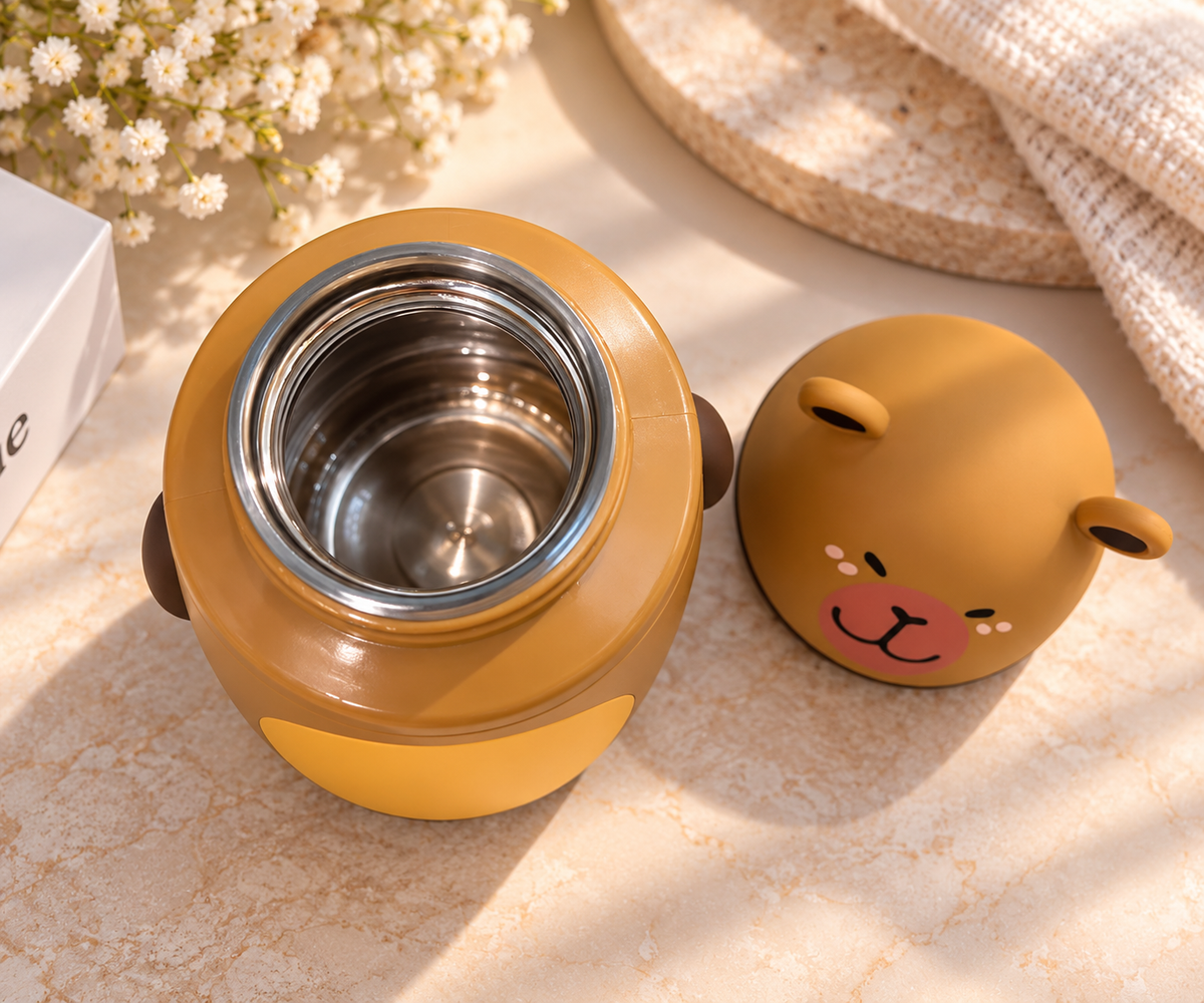 Cute Bear-Shaped Cup with Lid – 300ml