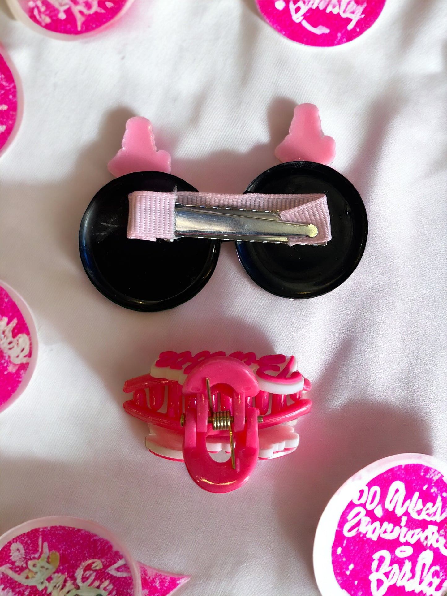 2PCs Barbie sunglasses Hair clip & Mini Hair Claw