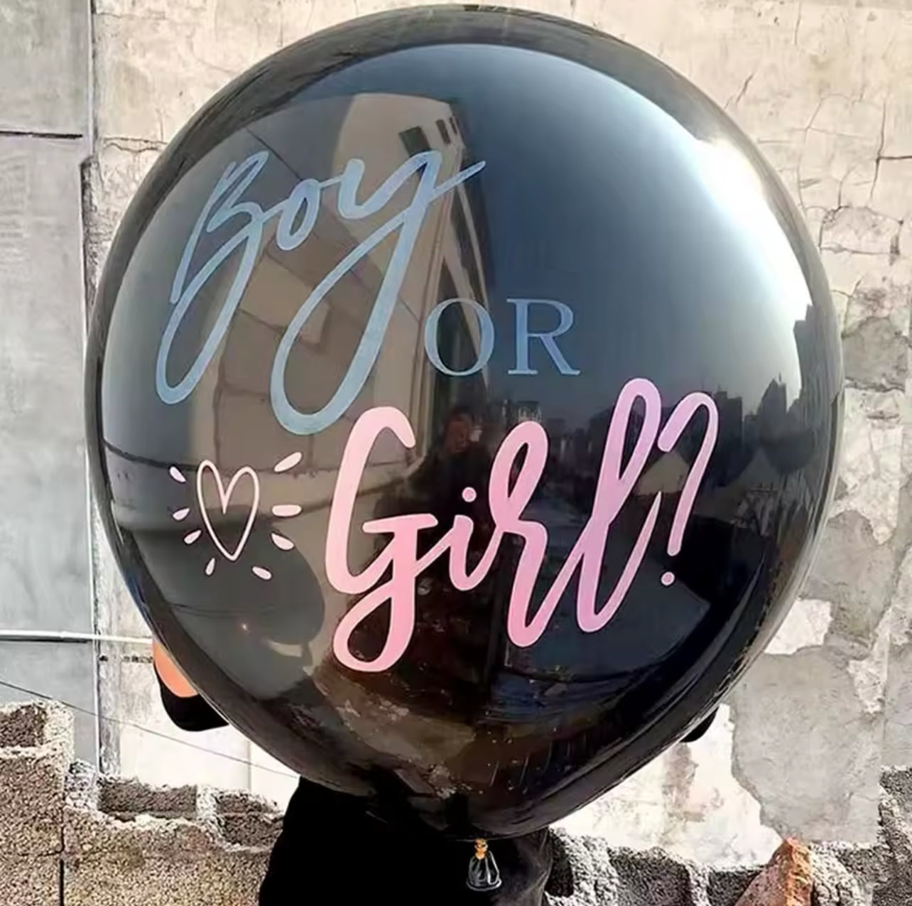 1 Set Giant Boy Or Girl Gender Reveal Black Latex Balloon Baby Shower Confetti Ballons Birthday Gender Reveal Party Decoration