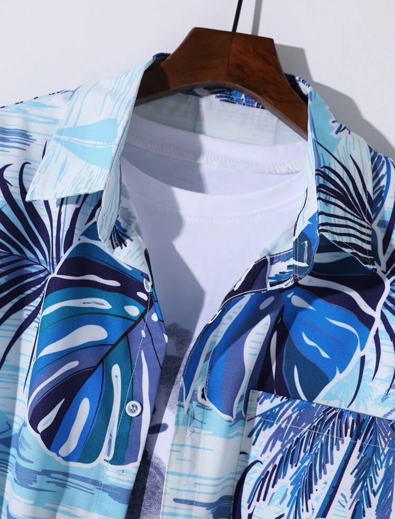 SHEIN Manfinity RSRT Men Tropical Print Button Up Shirt Without Tee - XL