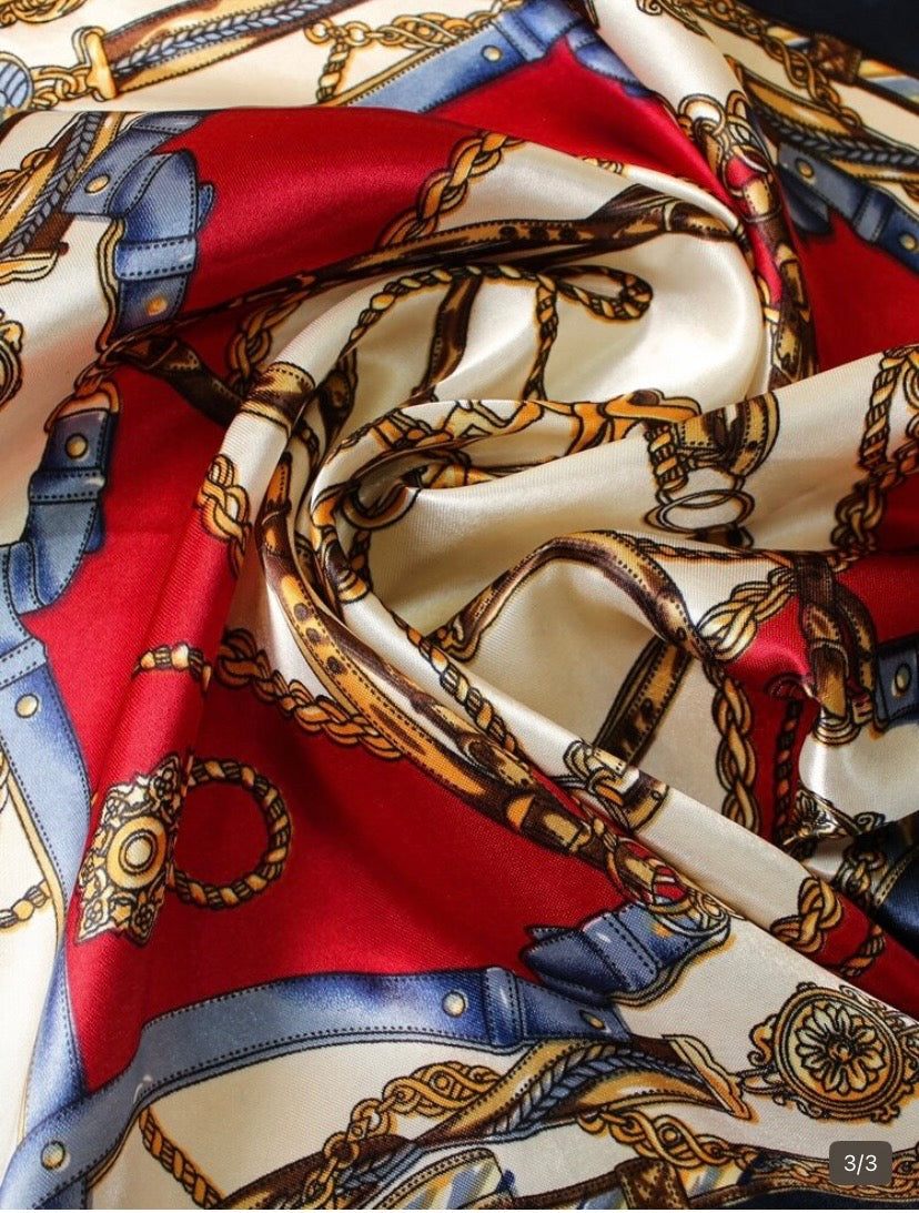 Chain print bandana for outdoor wear and travel
