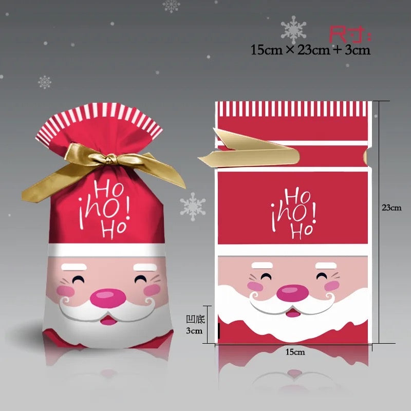 12PCs Christmas Candy Gift Cute Plastic Packing Bag