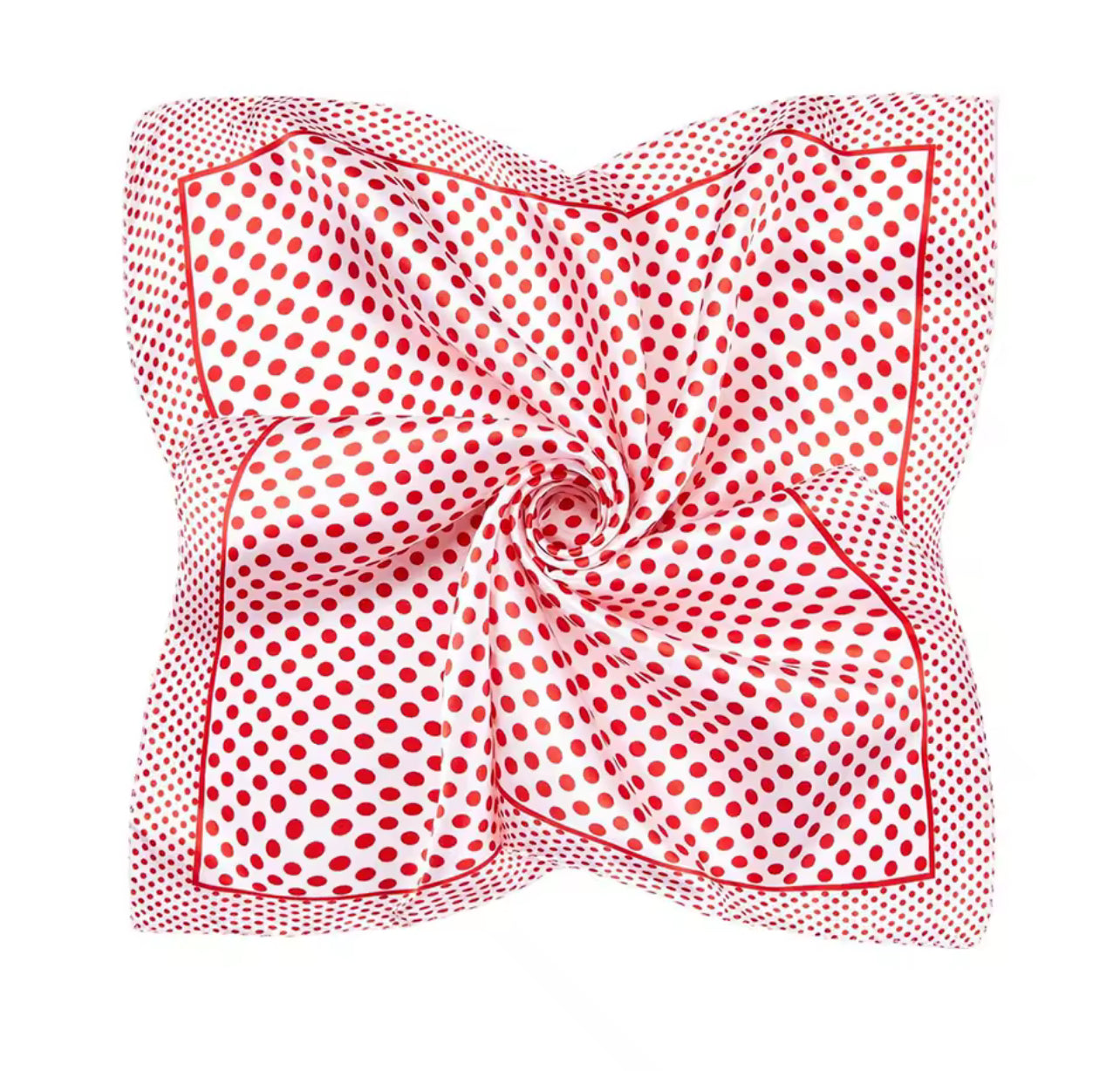 Polka Dot Satin Silk Square Scarf, Retro Red Black White Bandana Neck Headband for Women, 3 Colors Available