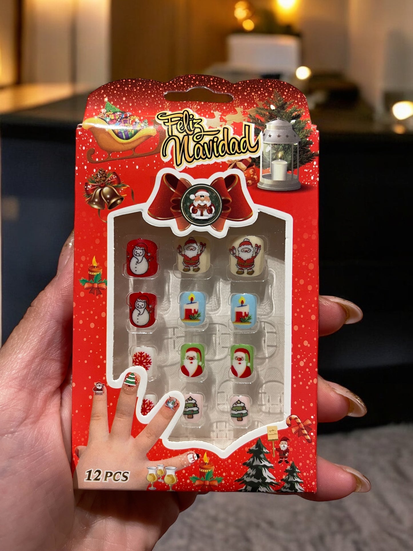 Christmas Themed Kids Fake Nails