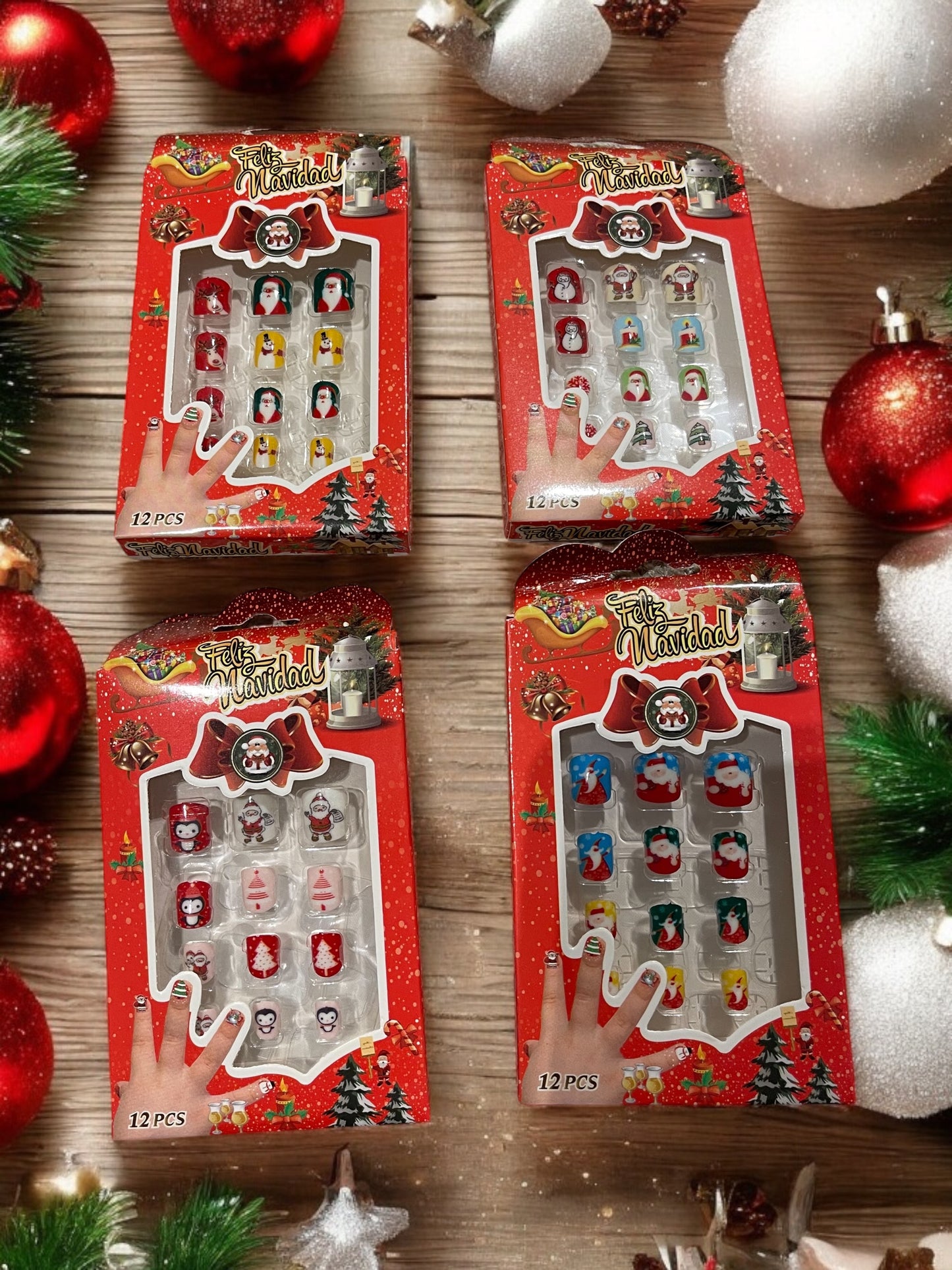 Christmas Themed Kids Fake Nails