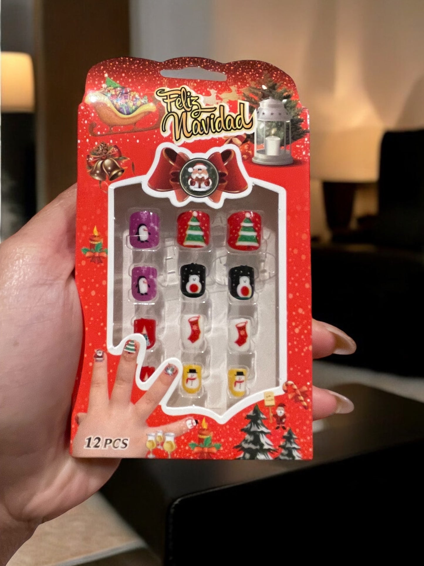 Christmas Themed Kids Fake Nails