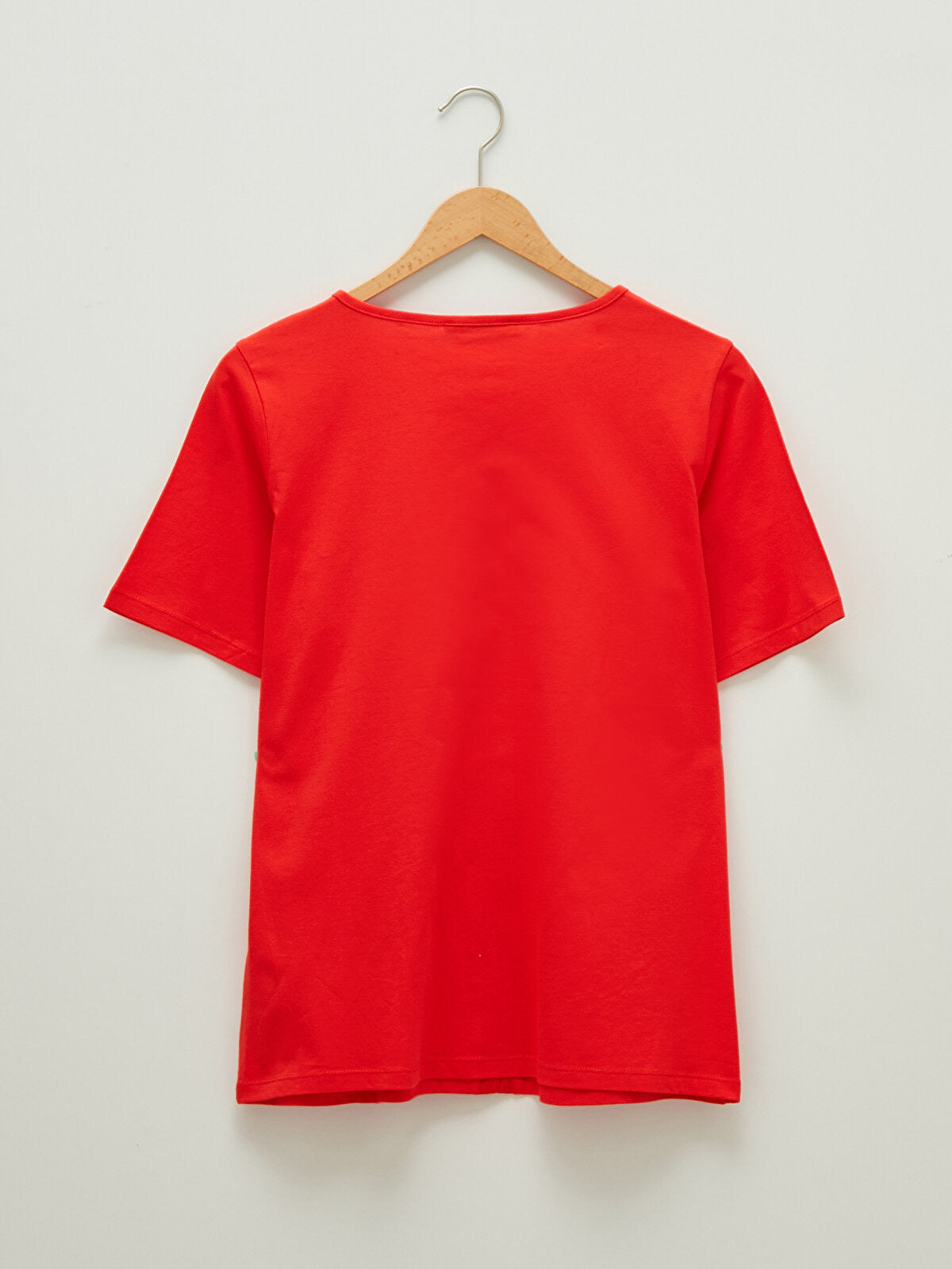 LCW V-Neck Straight Short Sleeve Blouse- Large