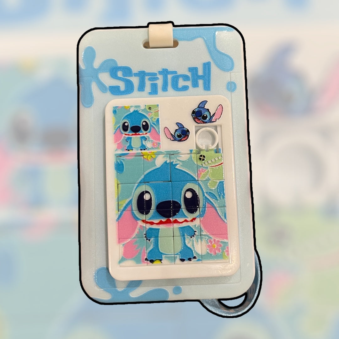 Disney Stitch Cartoon Anime Cute ID Badge Holder Lanyards Children Stress Relieving Puzzle Toys Schoolbag Decoration Children Gifts