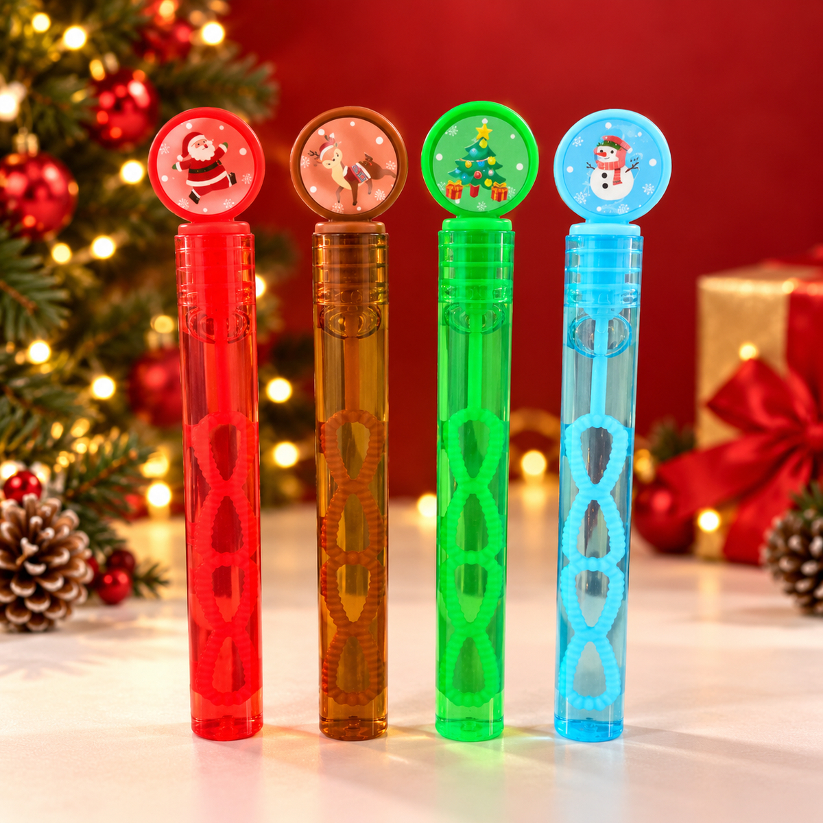 10Pcs Christmas Bubble Wands for Kids ā Holiday Cartoon Bubble Blowers (10 Pieces, Random Colors)