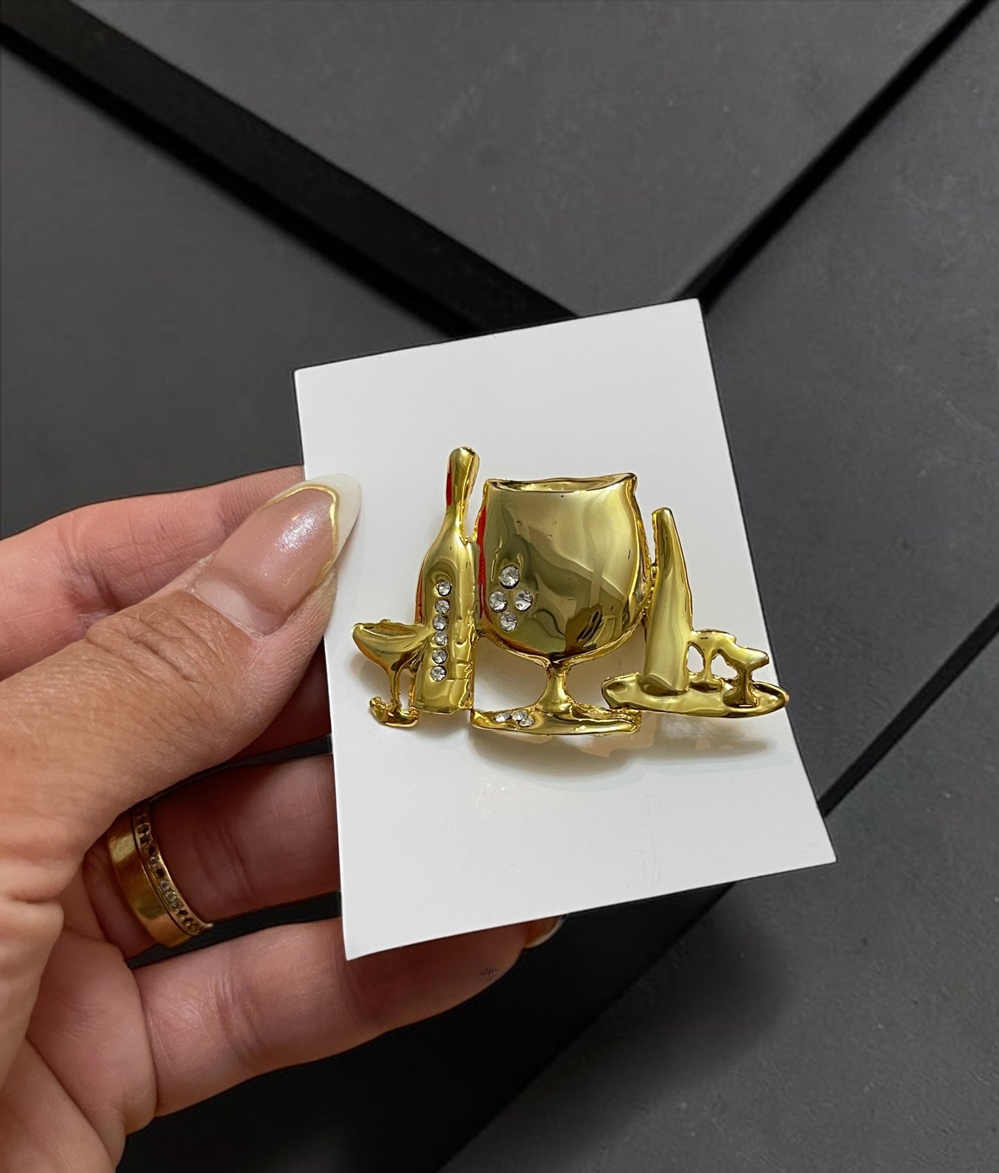 Golden Glam Night Out Brooch Pin