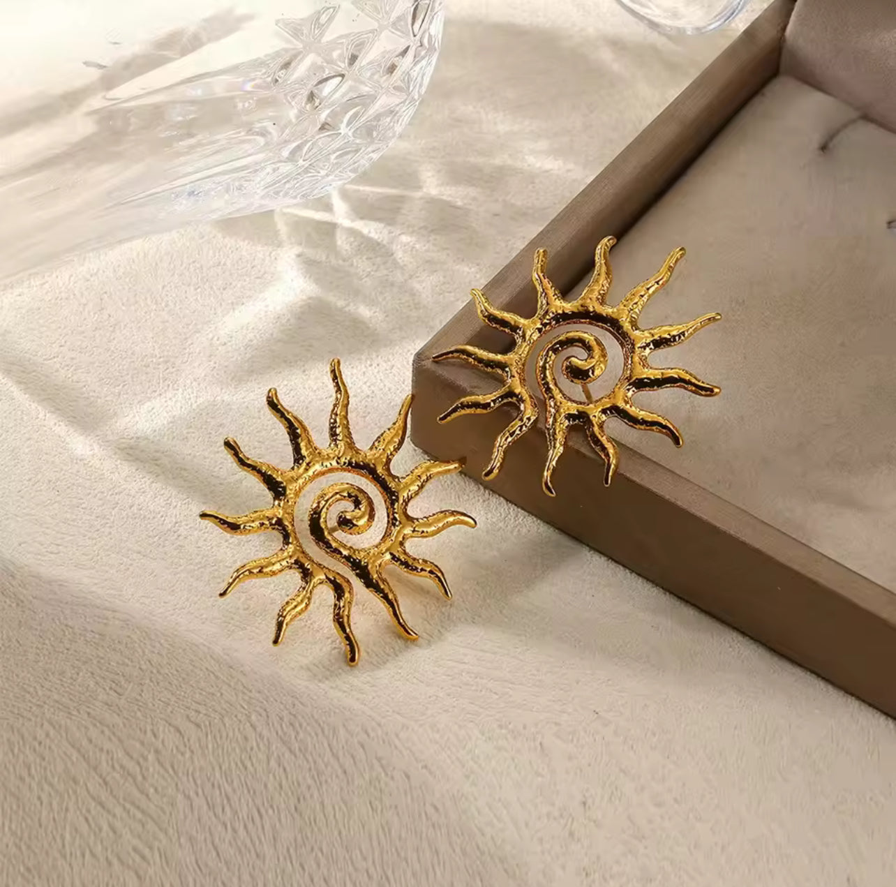 Stainless Steel Sun Earrings for Women Girls Gold Color Piercing Stud Earrings Trend 2025 Minimalist Ear Jewelry Freeshippings