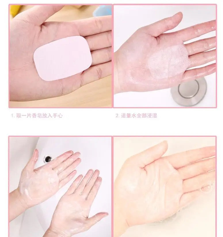 Travel Scented Soap Bath Child Hand Washing Soap Paper 1pc Tube Portable Petal Soaps Flower Shape Fruity Odour for Random Colors