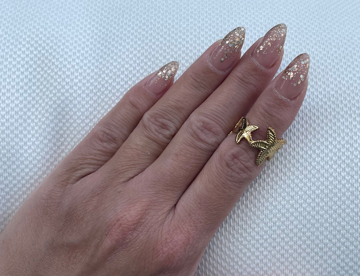 Trendy Gold Color Stainless Steel Ring for Women Bohemian Shell Starfish Conch Flower Butterfly Heart Ring Party Jewelry Gift