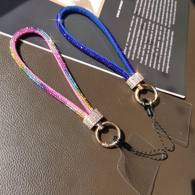 Rhinestone Light Luxury Cell Phone charm Lanyard Strap Keychain Removable Mobile Phone Lanyards With Clip Anti-lost chain rope