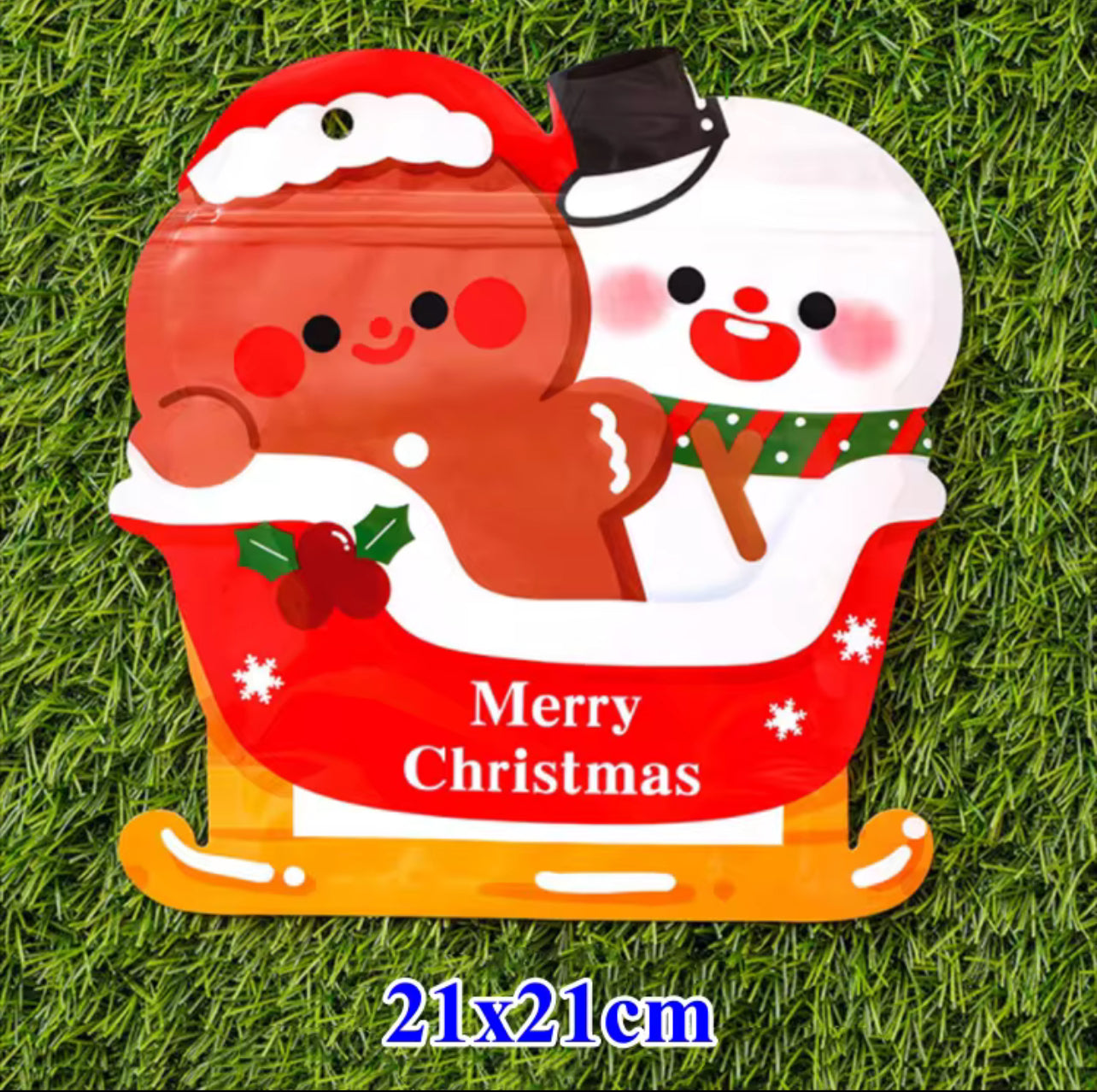 5PCS Stand-up Plastic Christmas Cartoon Zipper Packaging Bag DIY Cute Sugar Candy Snack Child Xmas Gifts Storage Pouches
