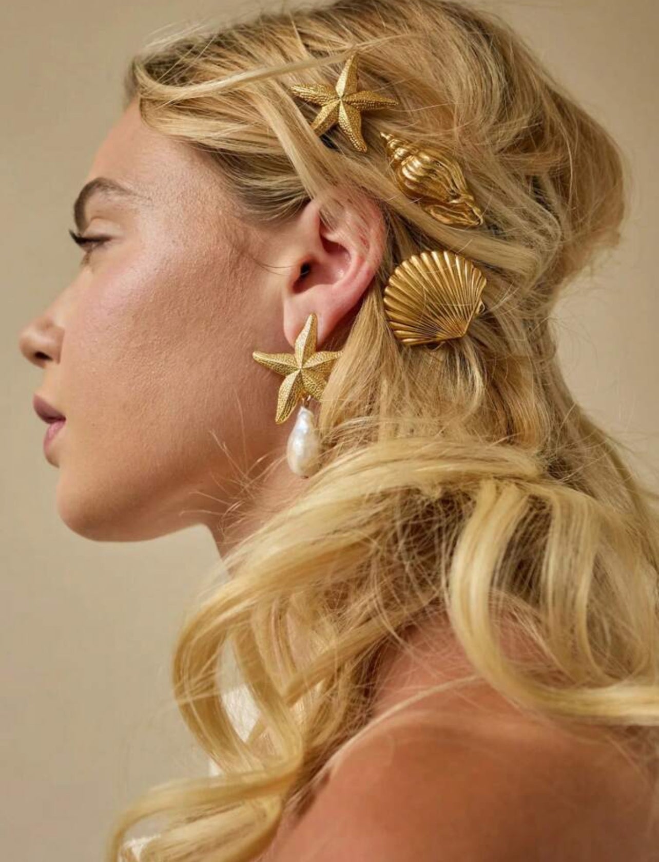 1Pc Women's Metal Hairpin Fashion Personalized Elegant Hair Accessories Trending Starfish Hairpin Decorative Hairpin, Hair Clips, Hair Barrettes Claw Clips