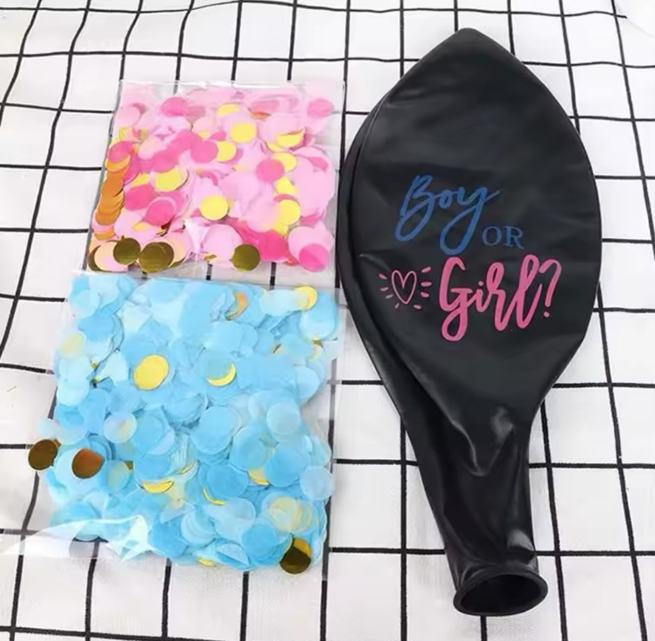 1 Set Giant Boy Or Girl Gender Reveal Black Latex Balloon Baby Shower Confetti Ballons Birthday Gender Reveal Party Decoration