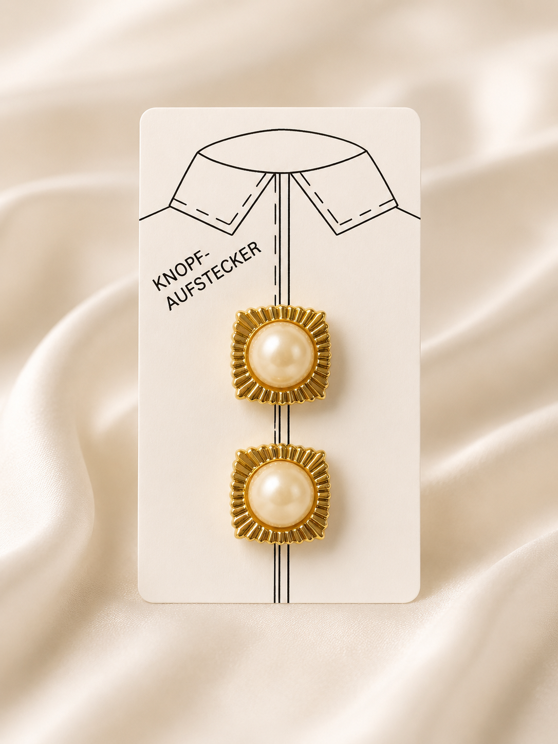 Vintage Pearl Button Covers – Gold Sunburst Design