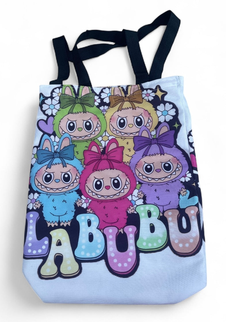 Cartoon Print Tote bag with Zip Closure